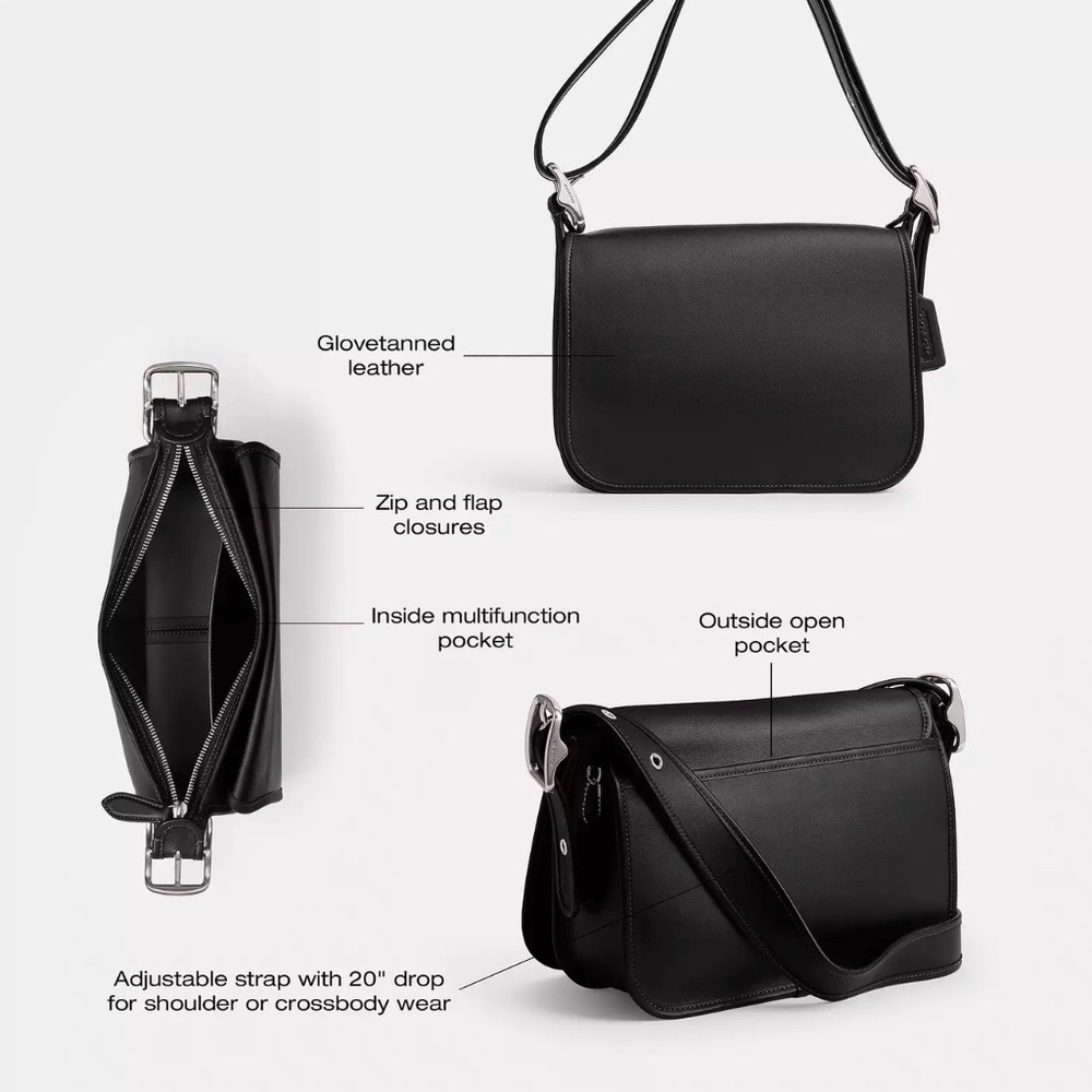 Coach Originals Patricia Legacy Bag in Silver/Black Glovetanned Leather - Picture 8 of 13